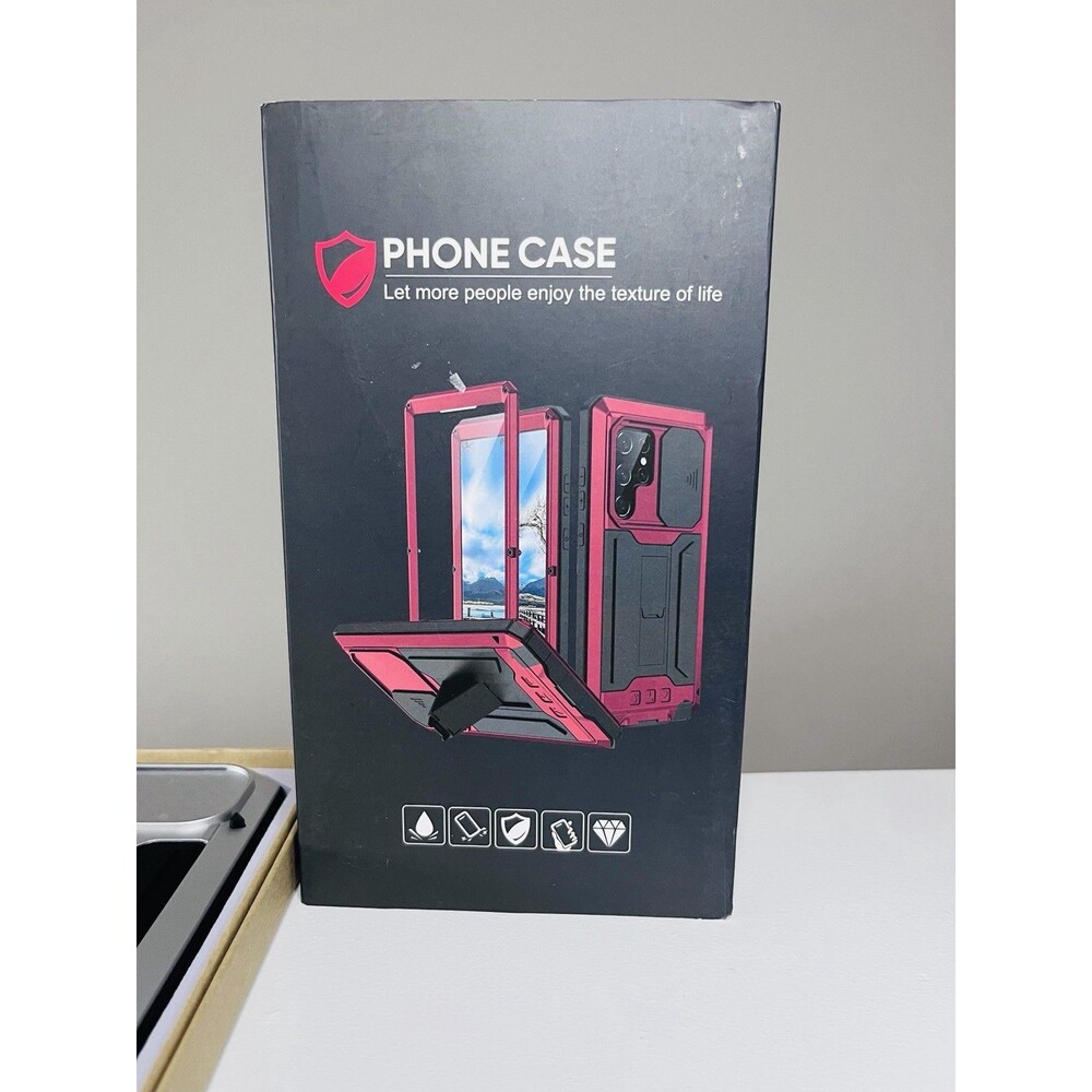 iPhone 15 Pro Rugged Black Waterproof Kickstand Full Body Case